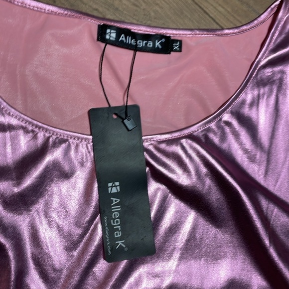 Allegra K Brand Pink Metallic Tank, NWT (XL) - Picture 2 of 4